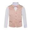 Solid Peach Formal Vest Necktie Three Piece Set for Suits & Tuxedos