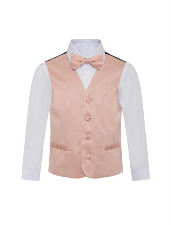 Solid Peach Formal Vest Necktie Three Piece Set for Suits & Tuxedos