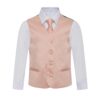 Solid Peach Formal Vest Necktie Bow Tie Three Piece Set