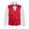 Red Formal Vest Necktie Bow Tie Three Piece Set for Suits & Tuxedos