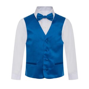 Solid Royal Blue Formal Vest Three Piece Set for Suits & Tuxedos