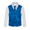 Solid Royal Blue Formal Vest Necktie Bow Tie Three Piece Set