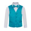 Boy's Solid Turquoise Tiffany blue Formal Vest Three Piece Set