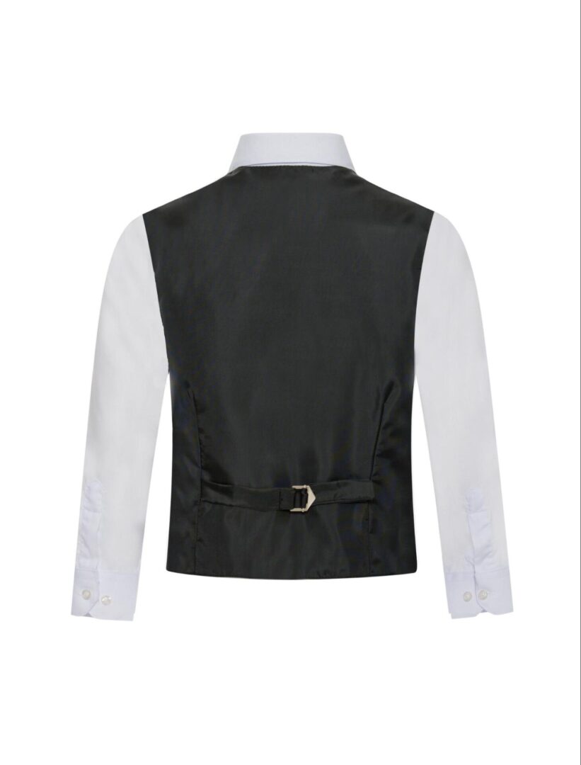 Premium Solid Black Formal Vest Three Piece Set for Suits & Tuxedos