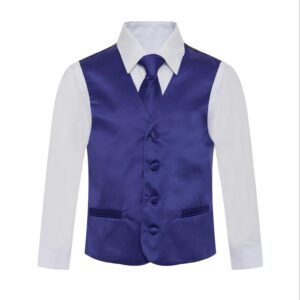 Solid Purple Formal Vest NecktieThree Piece Set for Tuxedos