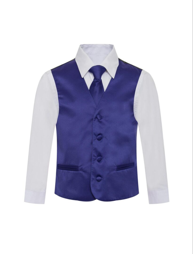 Solid Purple Formal Vest NecktieThree Piece Set for Tuxedos