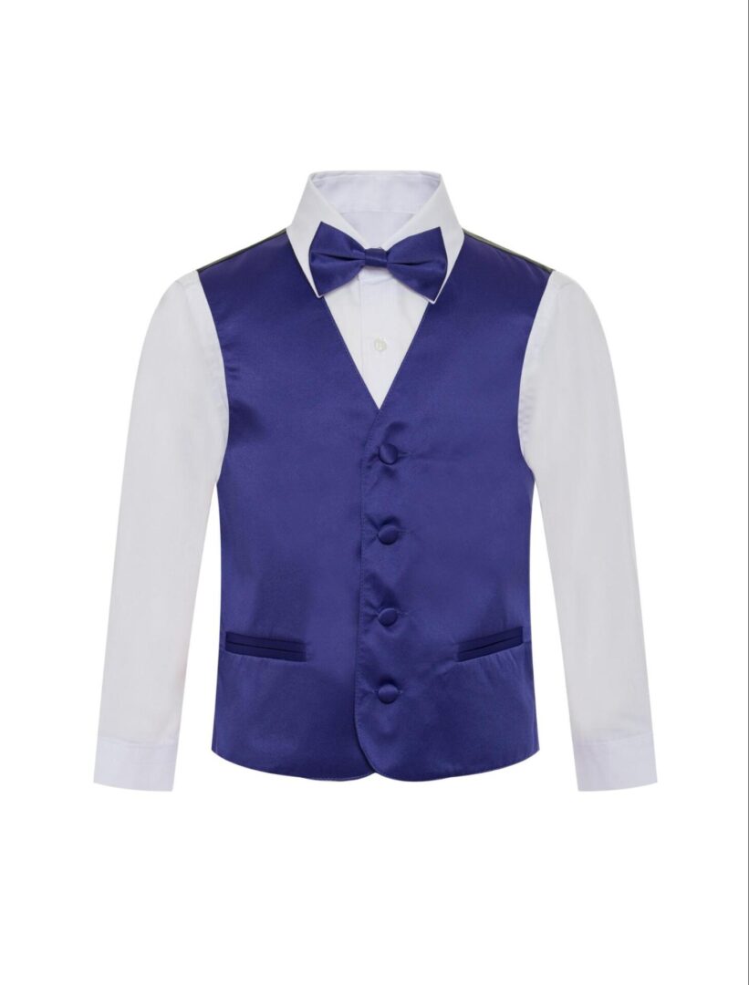 Premium Solid Purple Formal Vest Necktie Three Piece Set