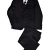 Premium Black Five Piece Suit Set With NeckTie