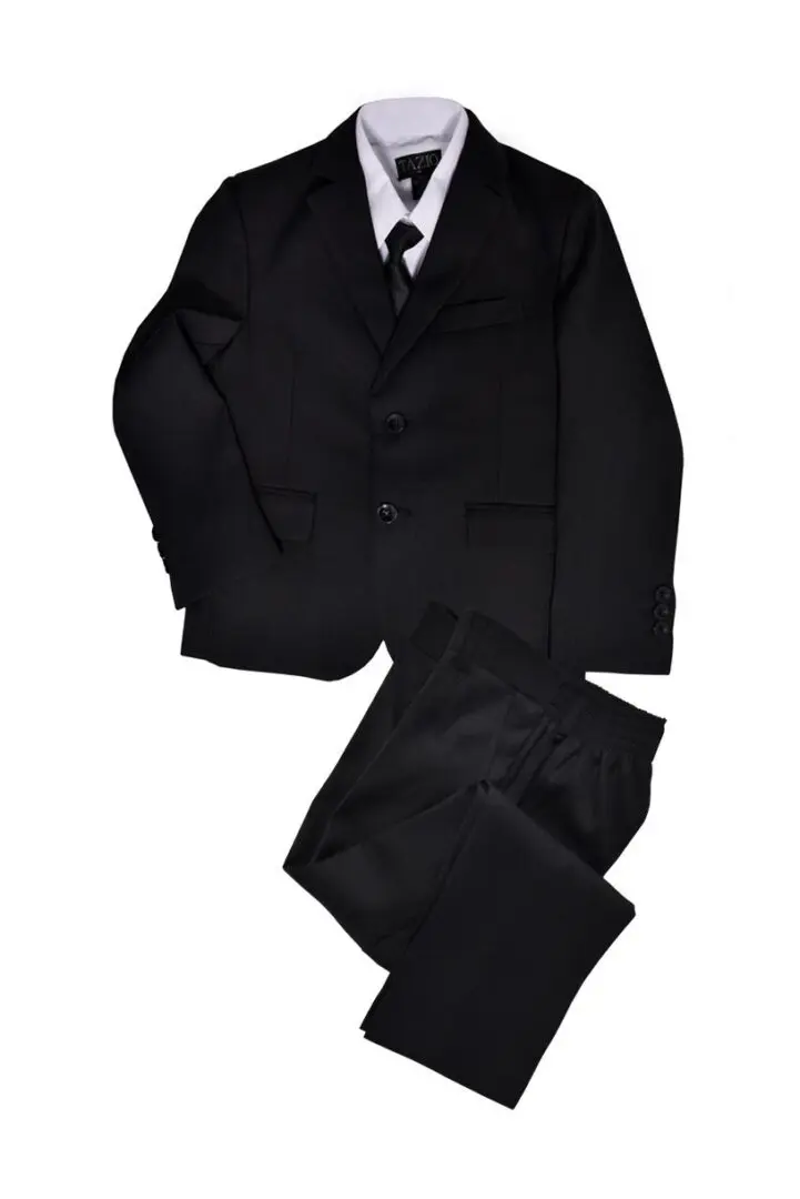 Premium Black Five Piece Suit Set With NeckTie
