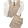 Boy's Gold Five Piece Suit Set With NeckTie