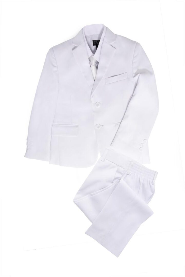 Premium Whitw On White Three Piece Suit Set