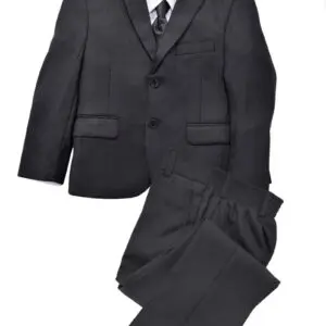 Boys Premium Black Three Piece Suit Set