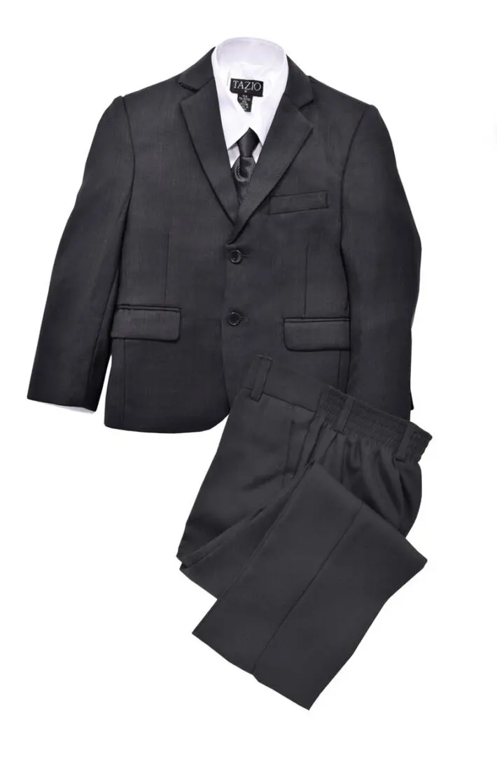 Boys Premium Black Three Piece Suit Set