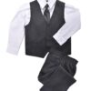 Boys Premium Black Three Piece Suit Set Boys Premium Black Three Piece Suit Set