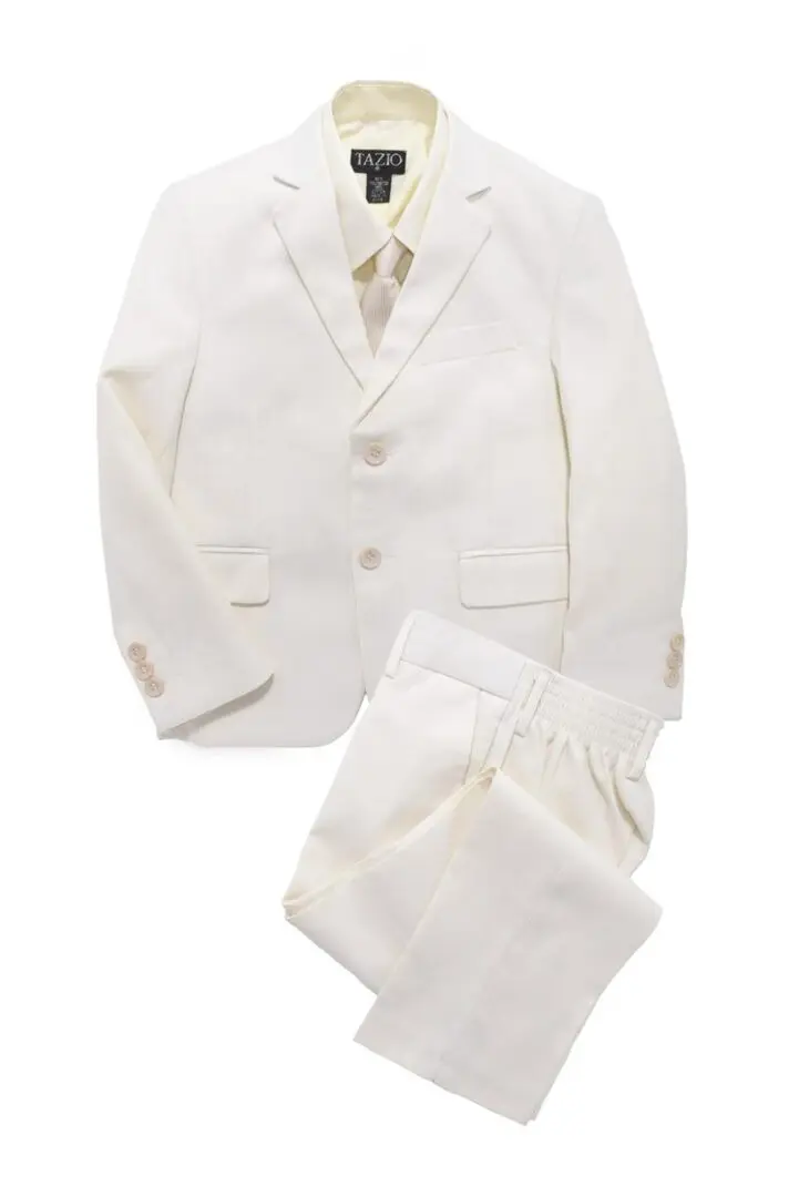 Boys Premium White Three Piece Suit Set