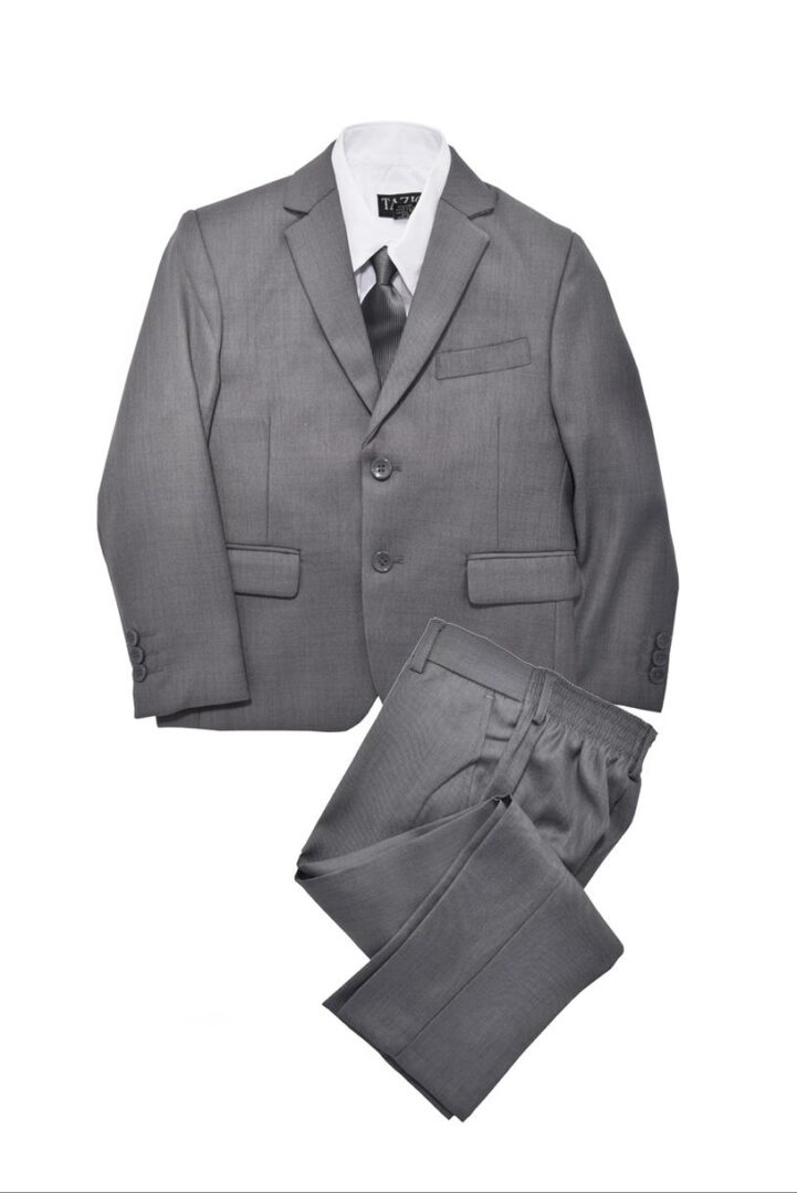 Boys Premium Grey Three Piece Suit Set