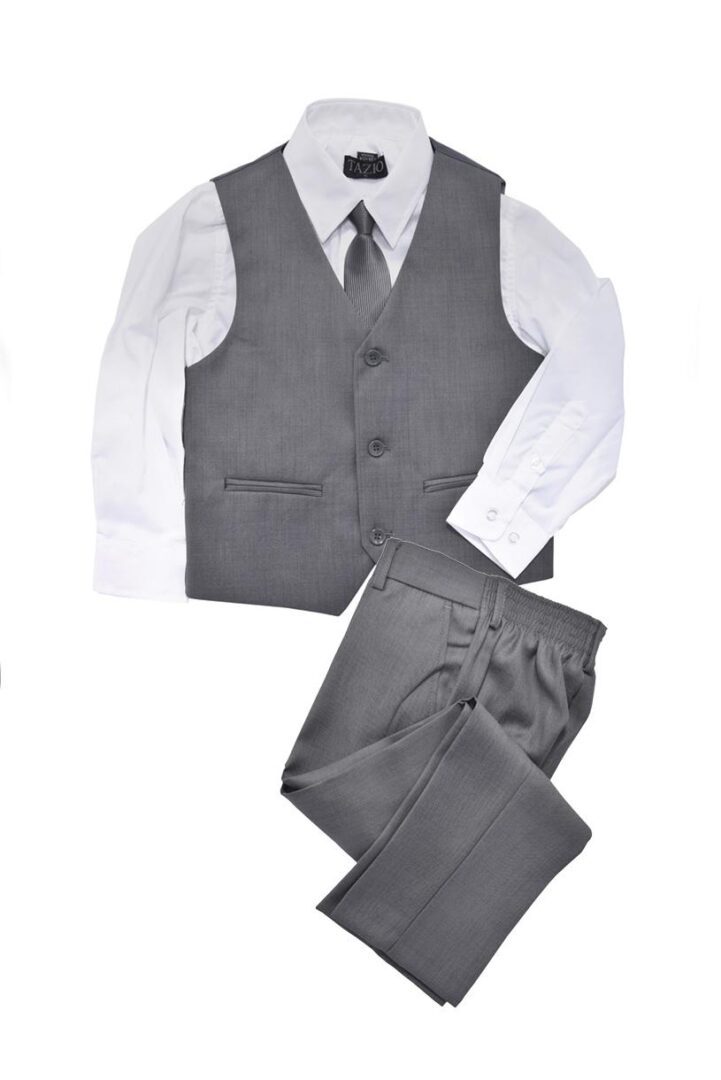 thumbnail image 2 of Cinda Dark Grey 5-Piece Formal Boy Suit Set – Wedding, Page Boy, Party – Ages 2-12 Years 2 of 5
