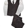 Boys Brown Five Piece Suit Set With NeckTie Boys Brown Five Piece Suit Set With NeckTie