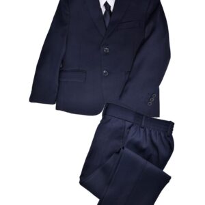 Navy Blue Five Piece Suit Set With NeckTie