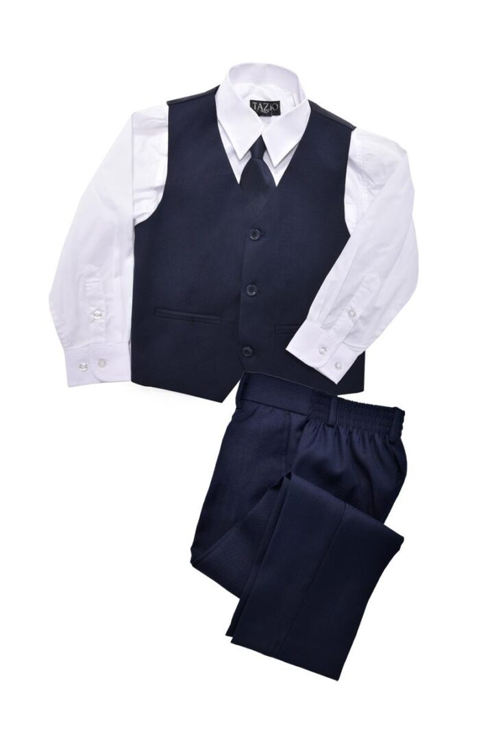 Boys Premium Black Five Piece Suit Set