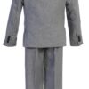 Grey Five Piece Shawl Lapel Tuxedo wirh Bowtie Set