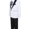 Premium White with Black Five Piece Tuxedo Boys set