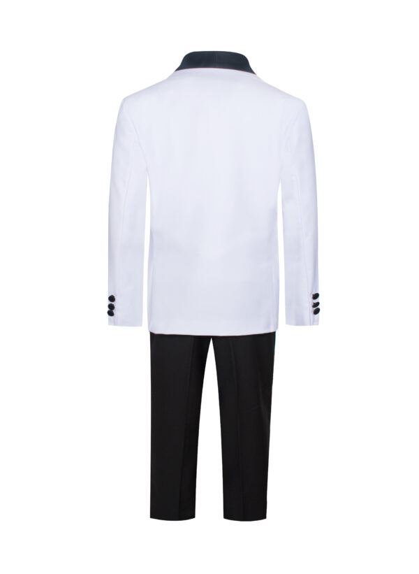 White with Black Five Piece Shawl Lapel Tuxedo Premium Boys set