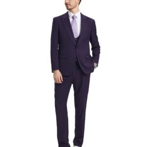 Men's Dark-Purple Three Piece suit Set