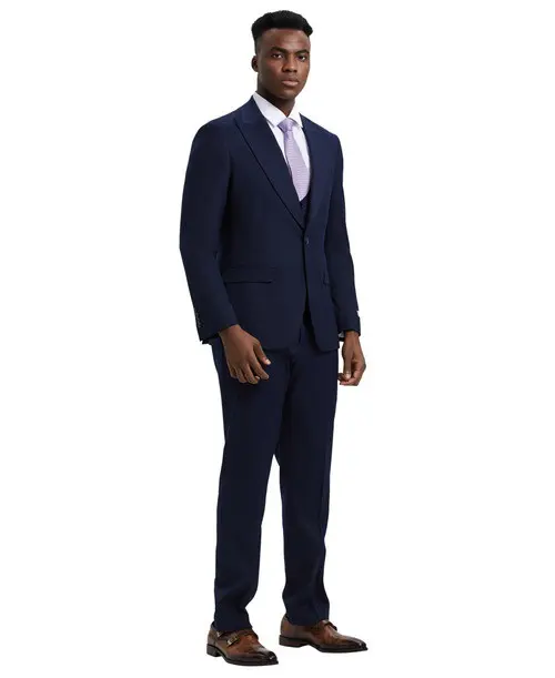 Men's Navy-Blue Three Piece suit Set