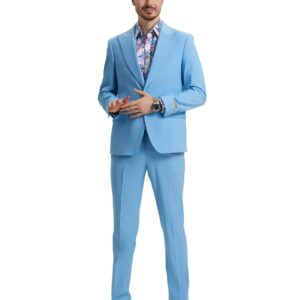 Men's Premium Sky-Blue Three Piece suit Set