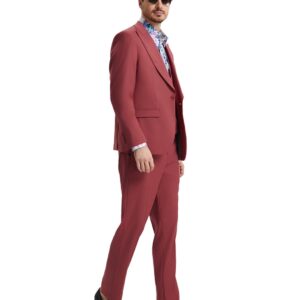 Men's Coral Three Piece suit Set