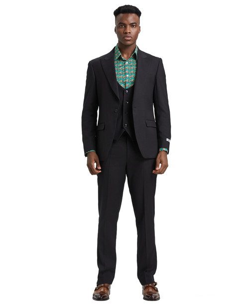 Premium black Slim Fit Three Piece suit Set