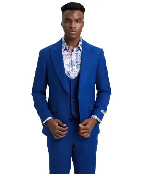 Men's Premium Royal-Blue Three Piece suit Set