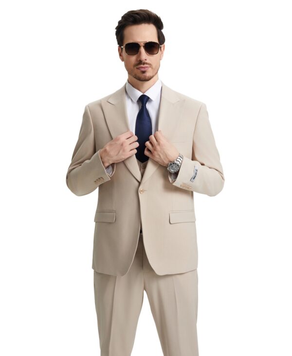 Premium Tan-Beige Three Piece suit Set