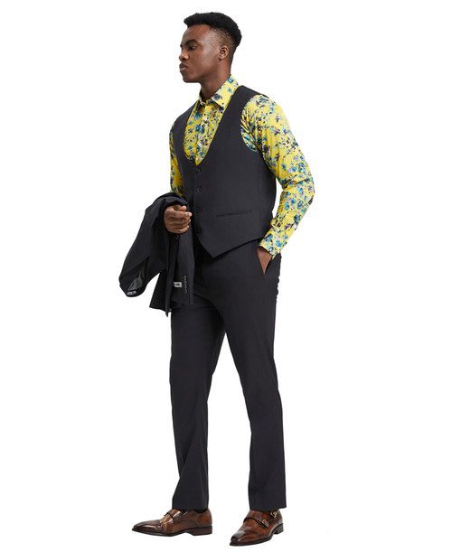 Premium black Three Piece suit Set
