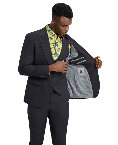 Men's Premium black Three Piece suit Set