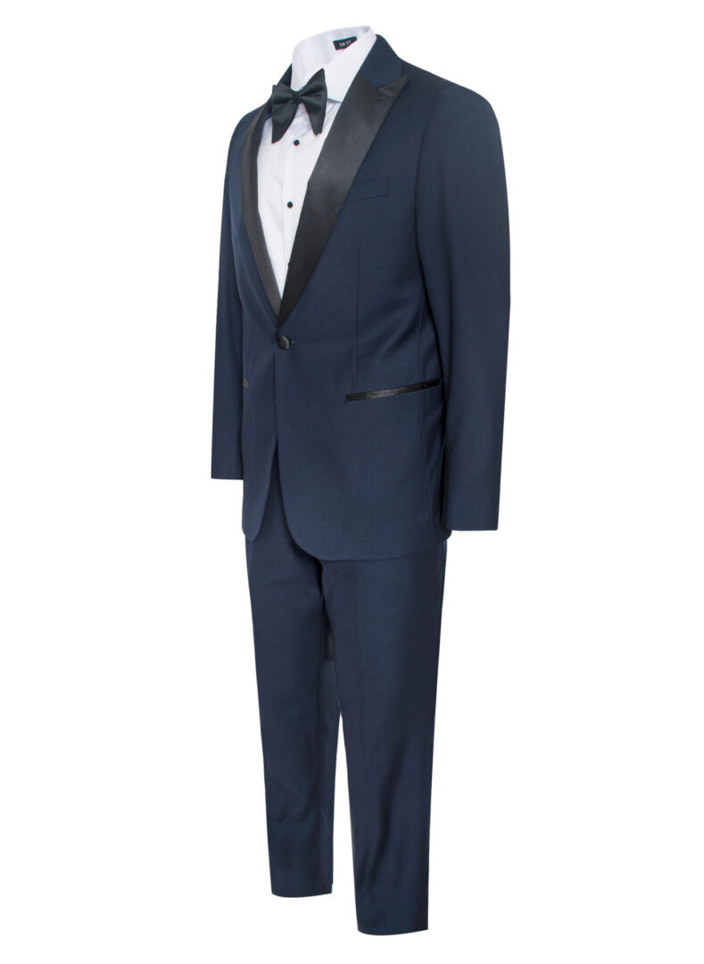 Men's Navy Blue 8 Piece suit with Pocket square set