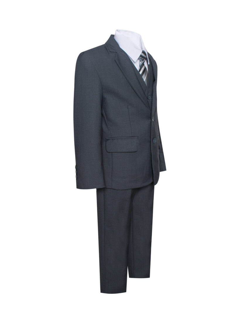Charcoal Gray Dark Grey 8 Piece Suit Set Includes Necktie