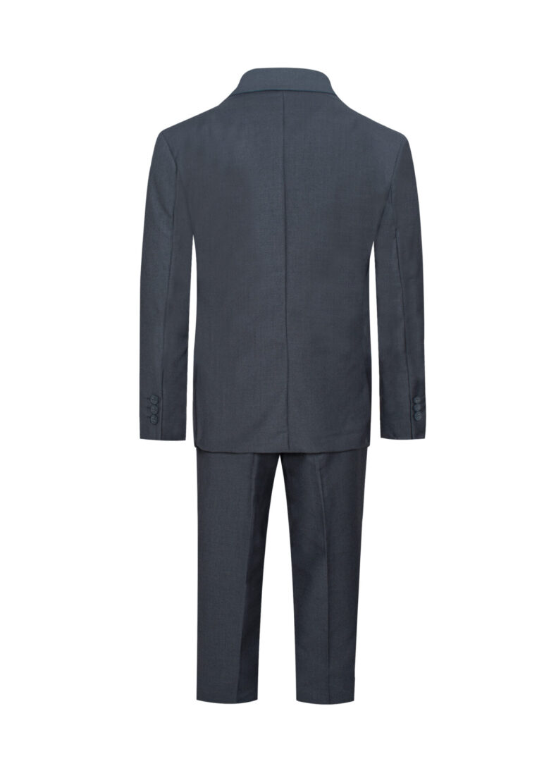 premium eight piece Charcoal Gray Dark Grey suit set