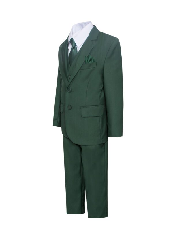Premium Hunter Green Forest Green eight piece notch lapel suit