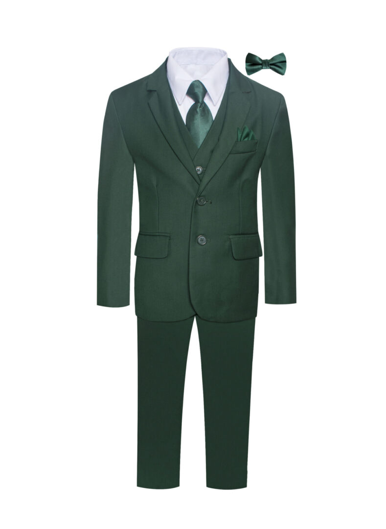 Boys Premium Hunter Green Forest Green 8 Piece Suit with Necktie