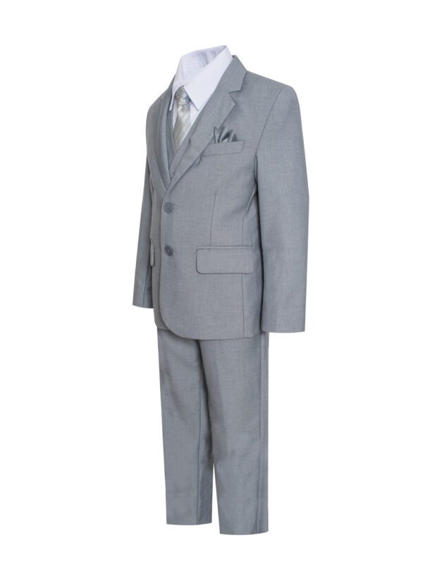 Light Gray Light Heather Grey 8 Piece Suit Set Two front pockets