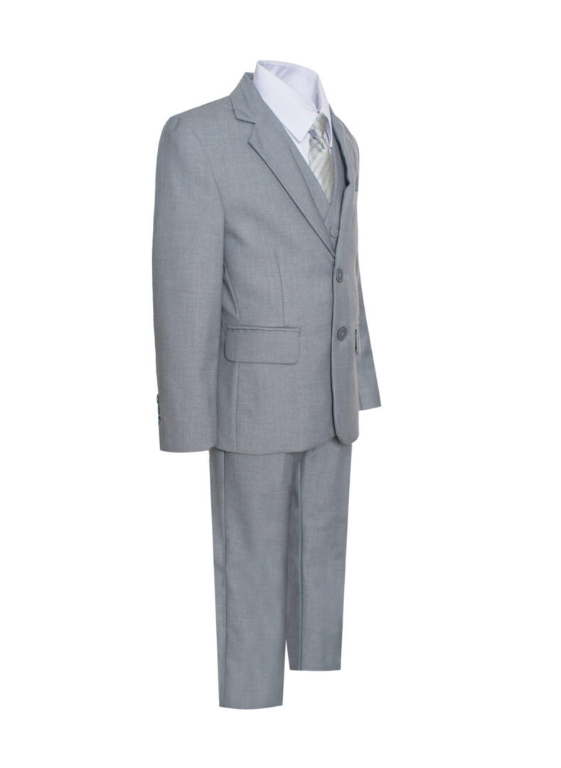 Light Gray Light Heather Grey 8 Piece Suit Set & popular notch lapel