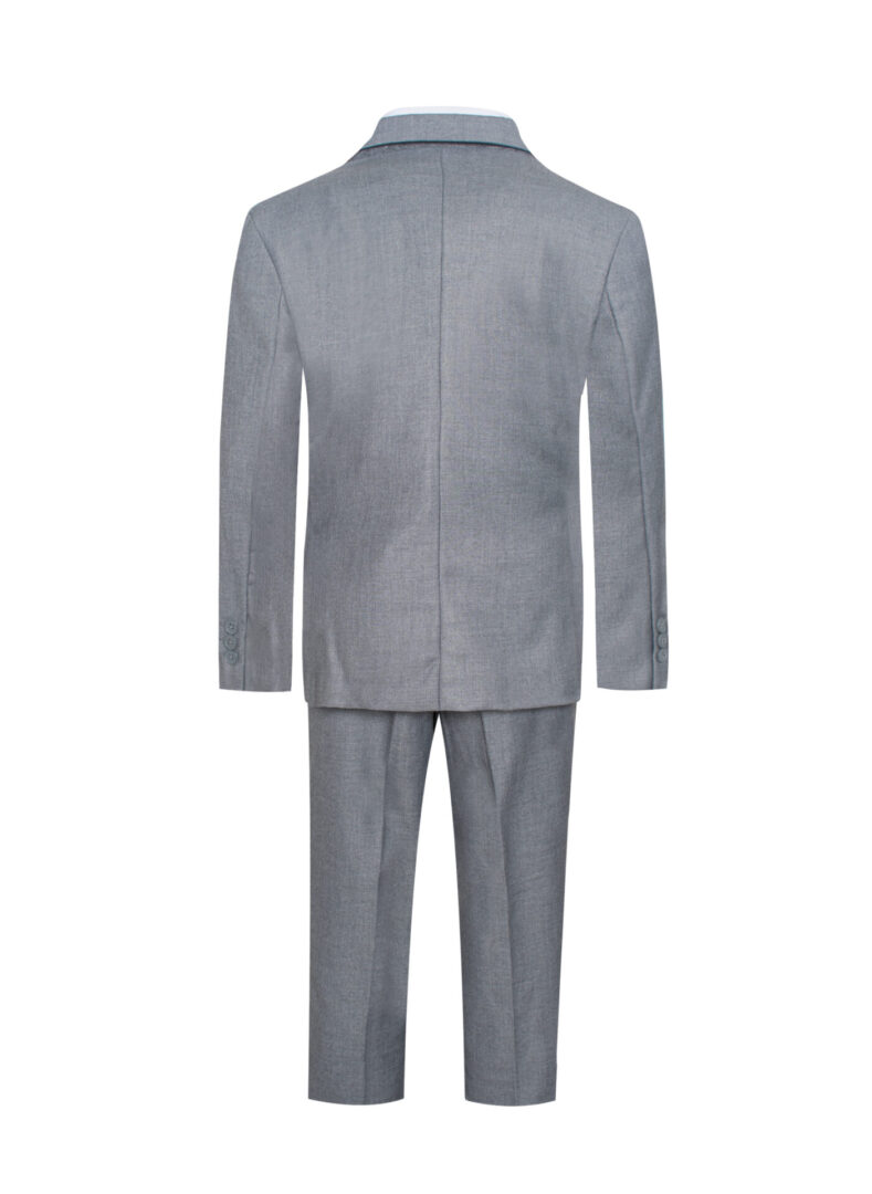 Boys Premium Light Gray-Light Heather Grey 8 Piece Suit