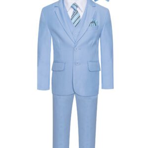 Baby Blue 8 Piece notch lapel suit set & Bow Tie