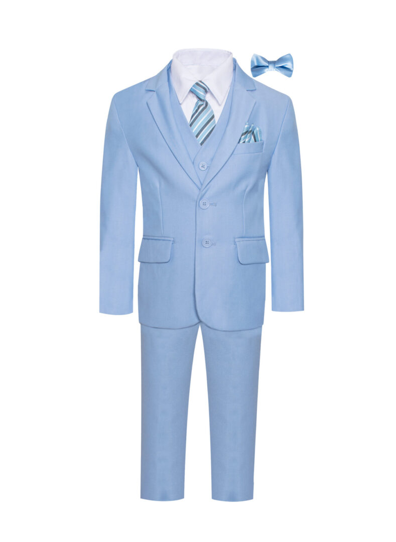 Baby Blue 8 Piece notch lapel suit set & Bow Tie
