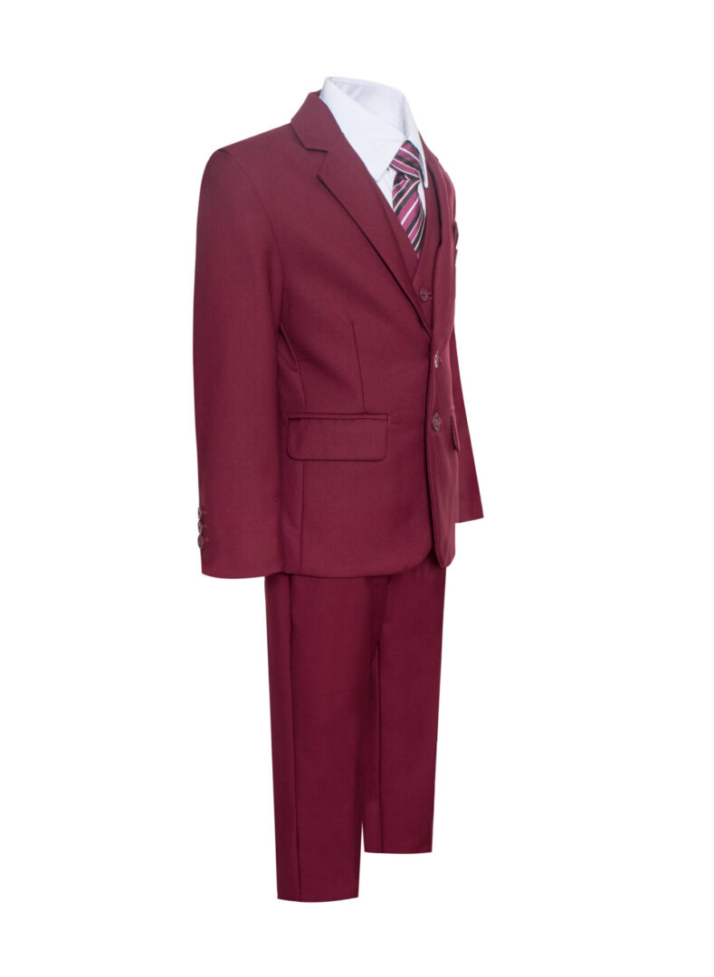 Burgundy Maroon 8 Piece Suit Set with complimentary garment bag