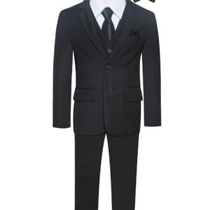 Premium Black 8 Piece suit set with Pocket square
