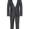 Charcoal Gray Tuxedos With Black Peak Lapel One Button