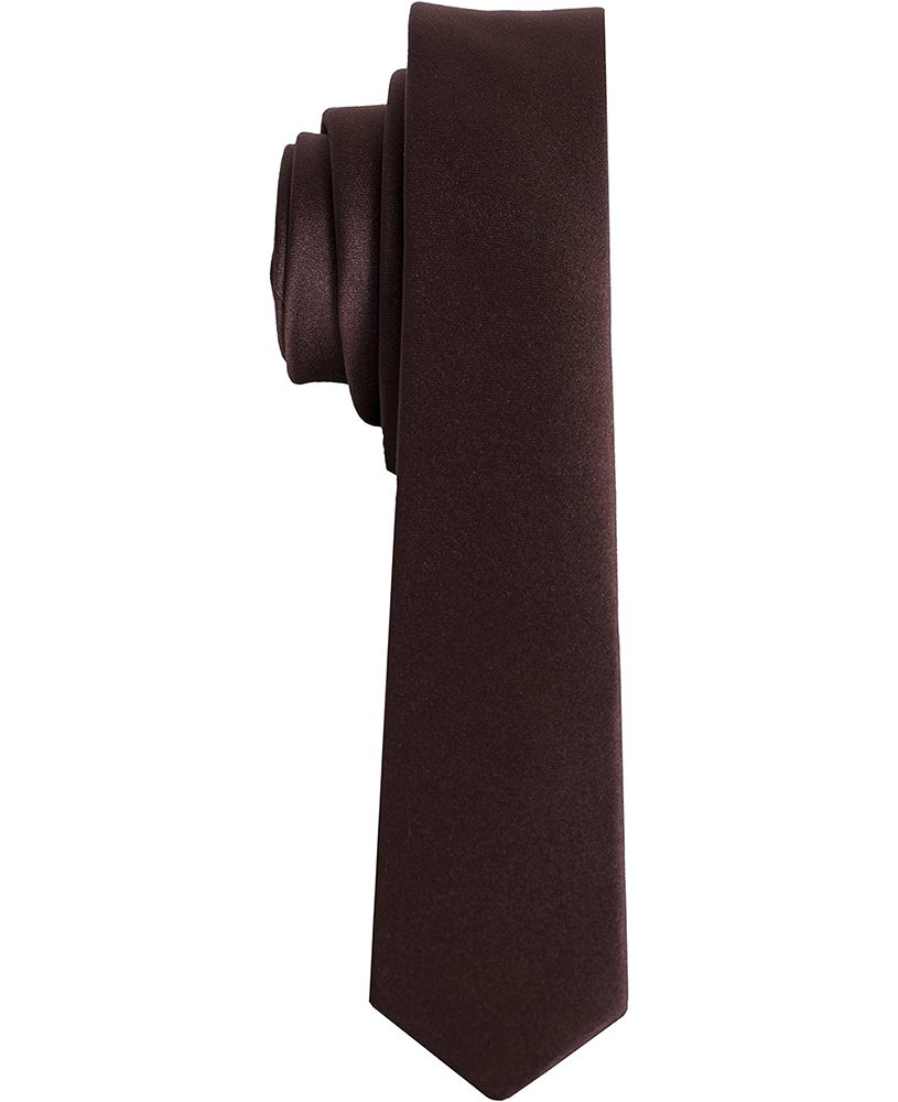 Super Skinny Brown Necktie For Suits & Tuxedos